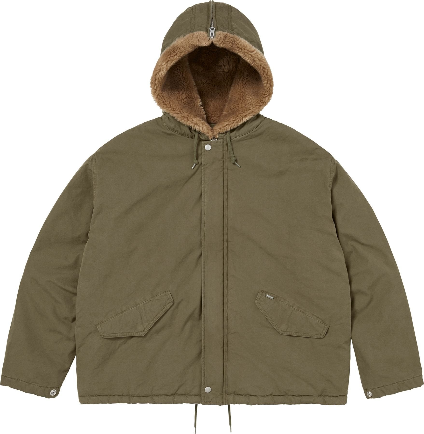 Fur Lined Hooded Field Jacket view 2
